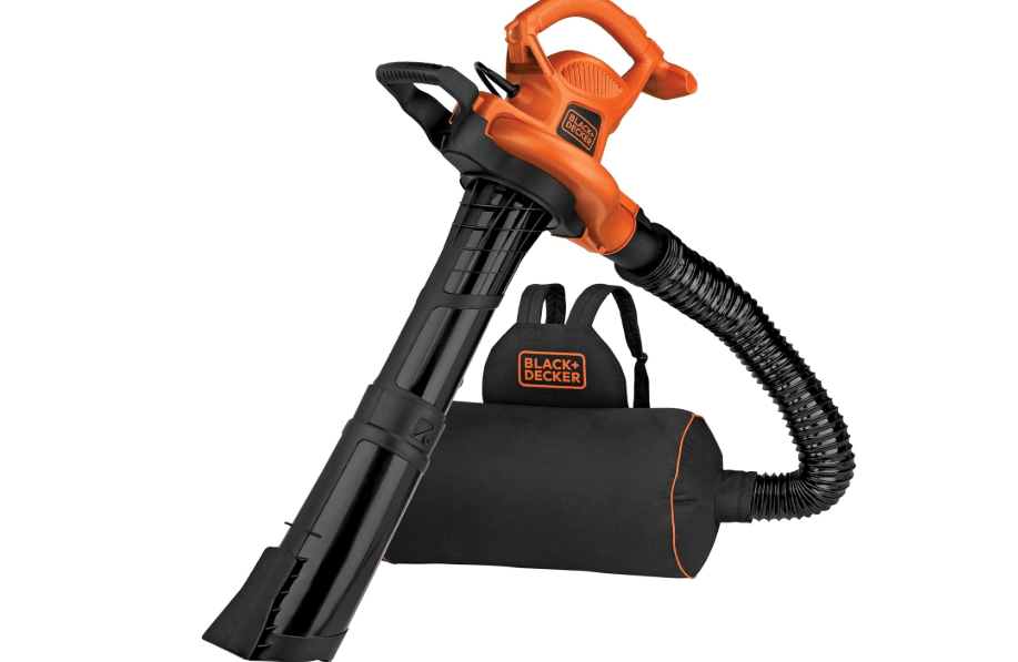 BLACK+DECKER Leaf Blower, Leaf Vacuum and Mulcher 3 in 1, Backpack Blowers for Lawn Care,250 mph Airflow, 400 cfm Delivery Power, Reusable Bag Included, Corded (BEBL7000)