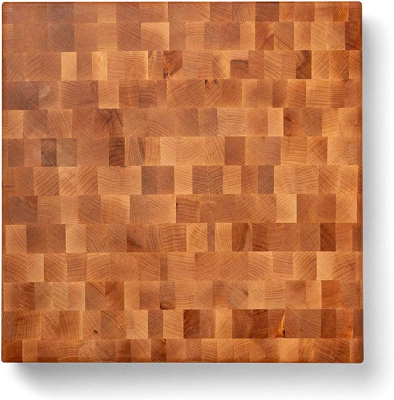 John Boos CCB Series Square Wooden Maple Cutting Board 18”x18” – 3” Thick, 26-lb Reversible Butcher Block with End-Grain & Finger Grips – Made in the USA