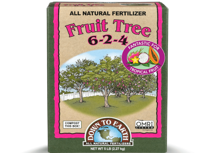 Down To Earth All Natural Fertilizers Organic Fruit Tree - Plant Food for Apples, Pears, Plums and Tropical Fruit Trees 6-2-4, 5 lb