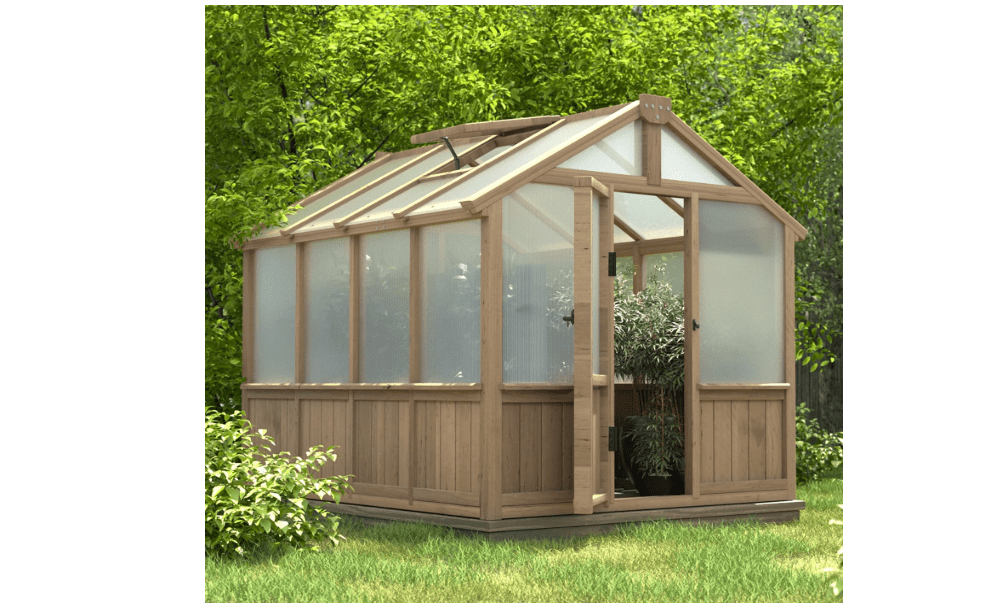 VEIKOU 6x8FT Greenhouse, greenhouses for Outdoors with Cedar Frame, 6MM Thick Polycarbonate Panel, Green House with Adjustable Vent for Outside, Garden, Backyard
