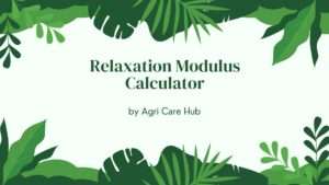 Relaxation Modulus Calculator