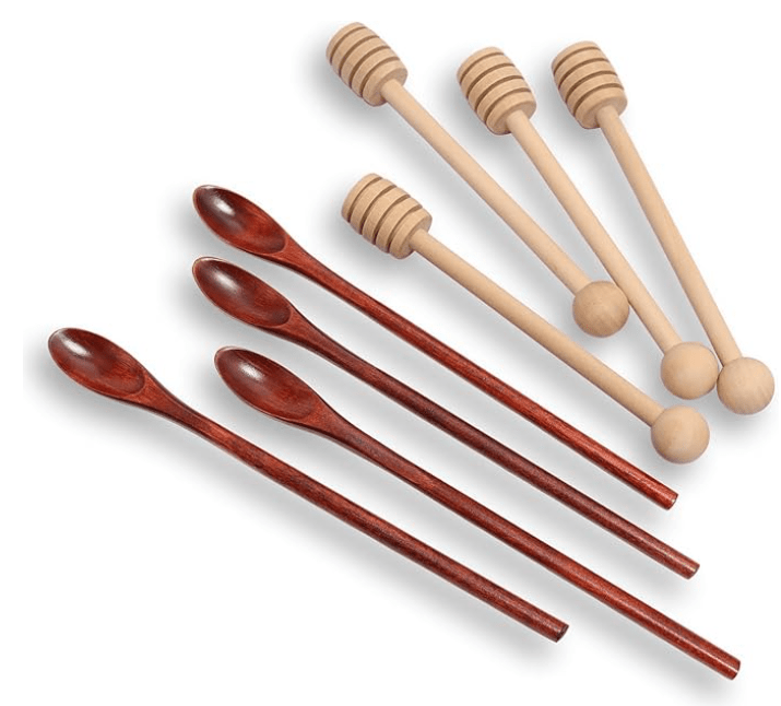 SOL Cherry Wood Honey Dippers (2-Pack, 6.3") – Best Long-Reach Wood
