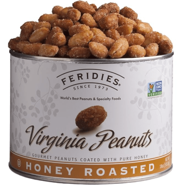 Feridies Honey Roasted Virginia Peanuts (18oz Vacuum Can) – Best for Giant Kernels