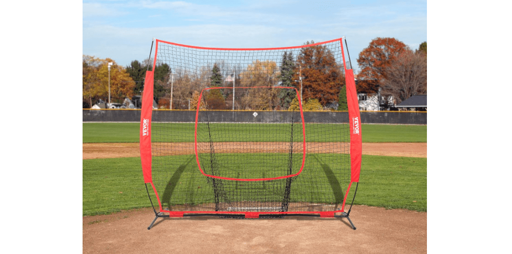 VEVOR 7x7ft Baseball Softball Practice Net, Portable Baseball Training Net for Hitting Batting Catching Pitching, Backstop Baseball Equipment Training Net