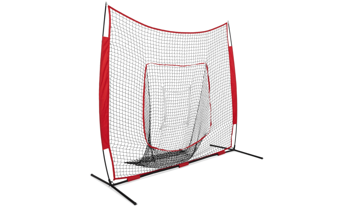 Amazon Basics Portable Baseball & Softball Hitting, Pitching, Practice Net, 7x7 ft