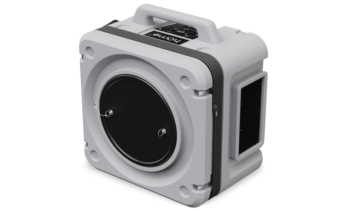 hOmeLabs Portable Air Scrubber with 3 Stage Filtration — Stackable Negative Air Machine for Industrial and Commercial Use — Heavy Duty Air Cleaner with Pre Filter, Carbon Filter, and HEPA Filter