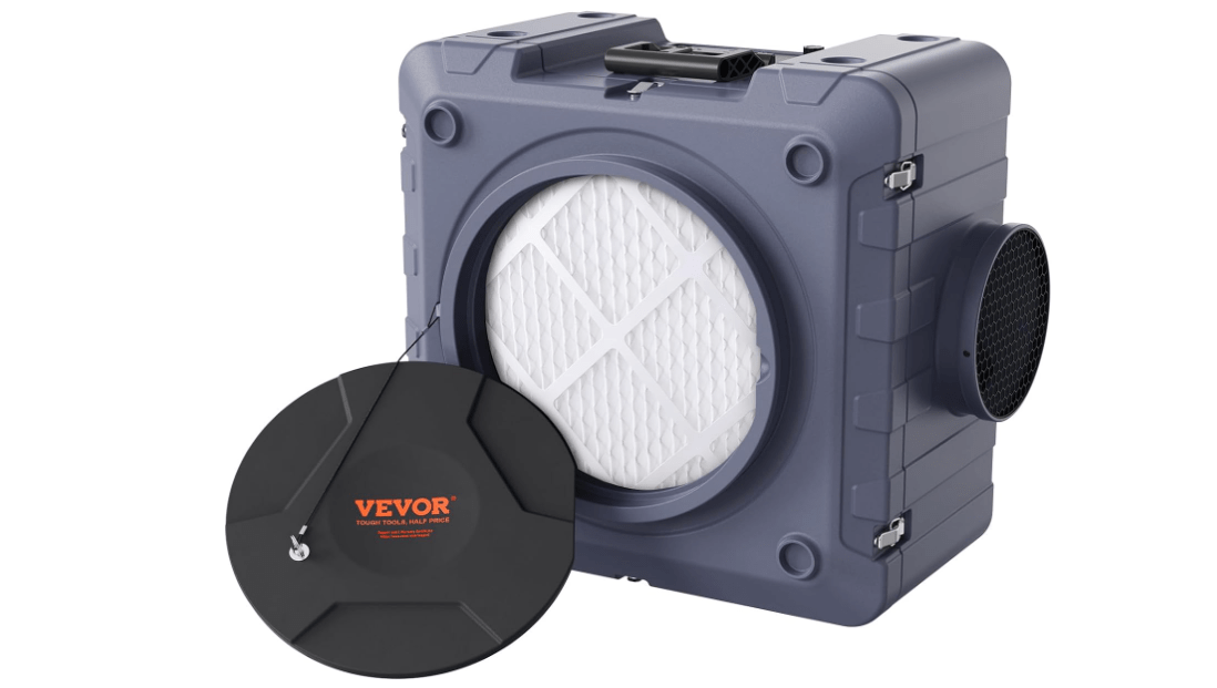 VEVOR Air Scrubber with 3-Stage Filtration, Stackable Negative Air Machine 550 CFM, Air Cleaner with MERV10, Carbon, H13 HEPA, for Home, Industrial and Commercial Use