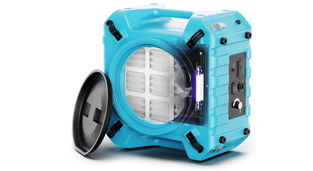 ALORAIR PureAiro HEPA Pro 870 Air Scrubber | UV-C Light Sterilization | 3-Stage Filtration Negative Machine Air Scrubber| Professional Water Damage Restoration for Air Cleaner | up to 550 CFM