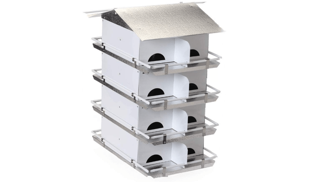 Birds Choice Premium Aluminum Purple Martin House – 16 Room, 4 Floor Birdhouse with Starling Resistant Entrance Holes, Ventilated Roof & Easy Cleaning, Unassembled– USA Made
