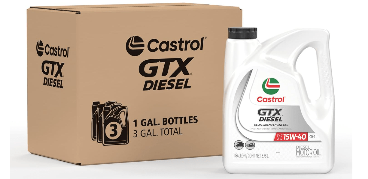 Castrol GTX CK-4 15W-40 Conventional Diesel Motor Oil 1 Gallon, Pack of 3 