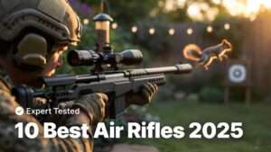 Best air guns 2025 – Gamo Swarm Magnum in action at golden hour, expert guide featured image.