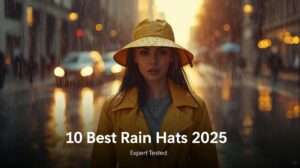 Best rain hat 2025 – Vinrella in action during golden-hour commute, expert guide featured image.