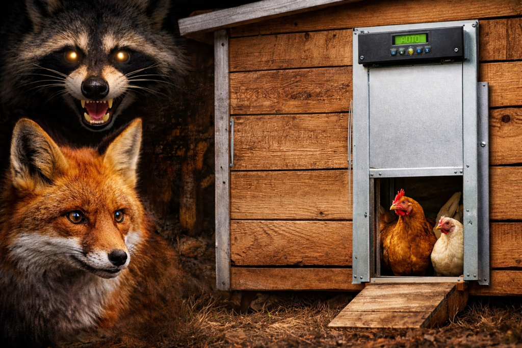 Predator-safe automatic coop door bundles