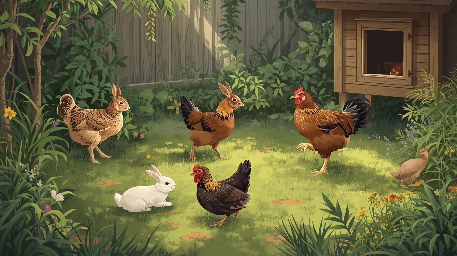 Chicken Rabbit Together Free-Ranging Rabbits and Chickens Together Safely