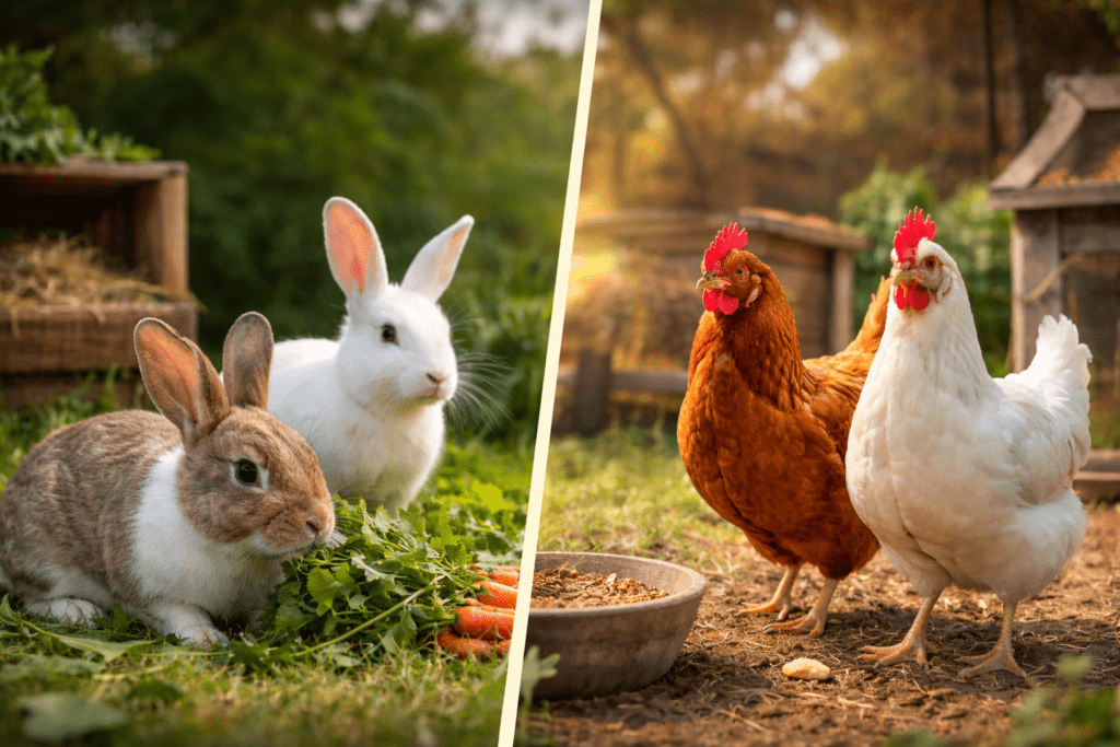 Rabbits vs Chickens for Small Homesteads