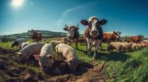Mixed Herds with Pigs Cows and Sheep