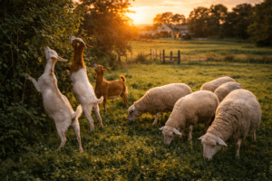 Mobile chicken tractor moving Cornish Cross broilers across fresh pasture — Cornish Cross on pasture with daily rotation for healthy growth, better flavor, and sustainable meat production.