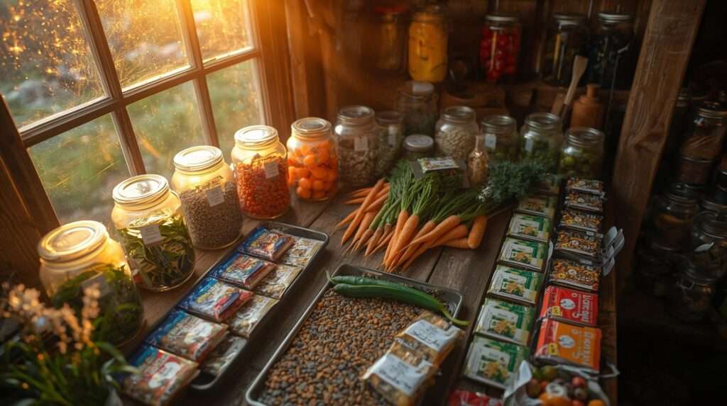 Beautiful organized garden seed storage in jars and mylar bags — storing and saving garden seeds with perfect containers and conditions for 10+ years of viability.