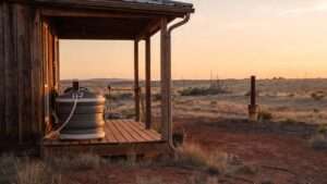 10 Best Off-Grid Rain Catchment Bundles for US Properties with Unreliable Wells – Collapsible rain barrel, diverter, filter, and portable tank setup on an off-grid homestead porch for drought-proof water security, top 2026 picks for sustainable rainwater harvesting