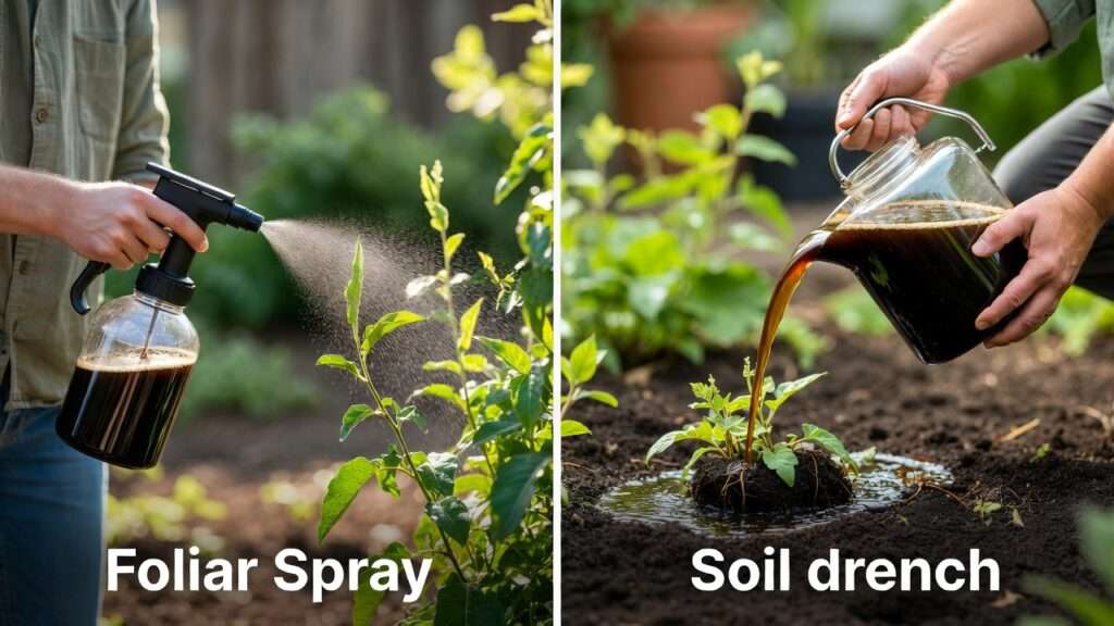 Compost Tea Foliar Spray vs Soil Drench – Which is Better?