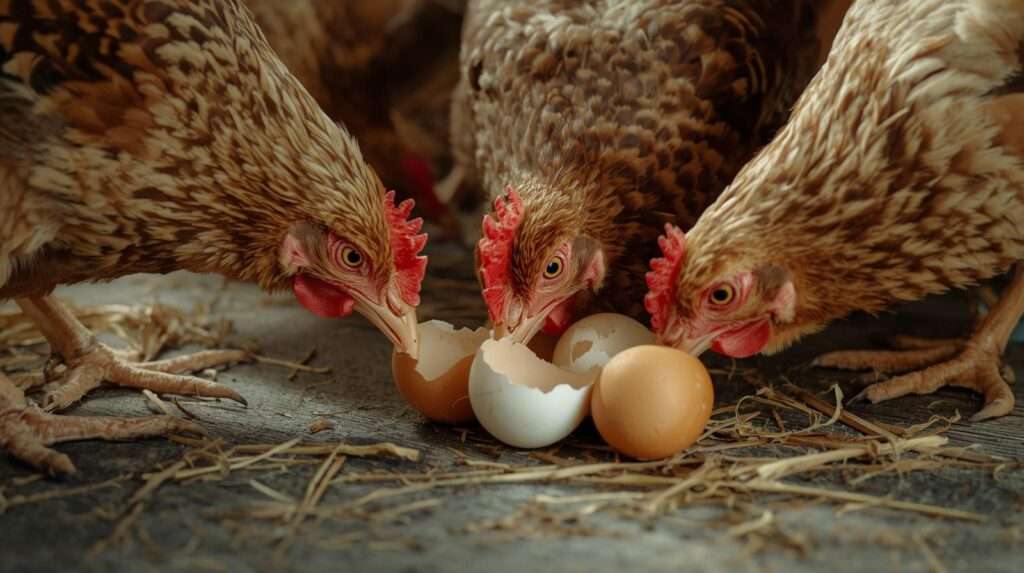 Chickens Eating Their Own Eggs