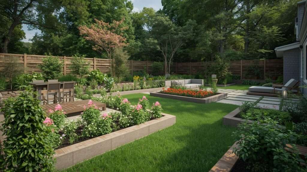 Balancing garden beds and open space