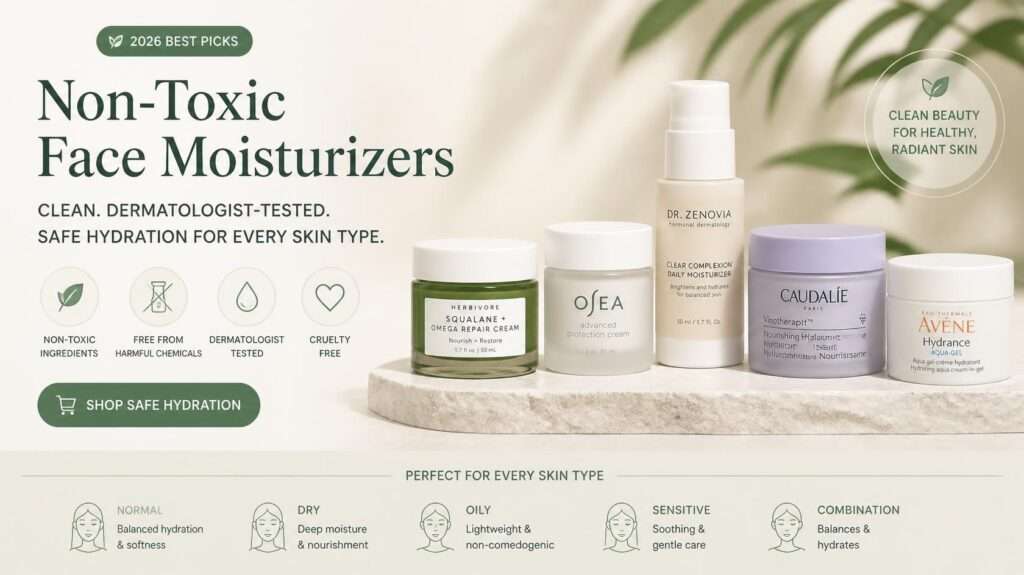 Discover the best non toxic face moisturizer options for 2026. Clean, dermatologist-tested formulas for every skin type. Shop safe hydration today