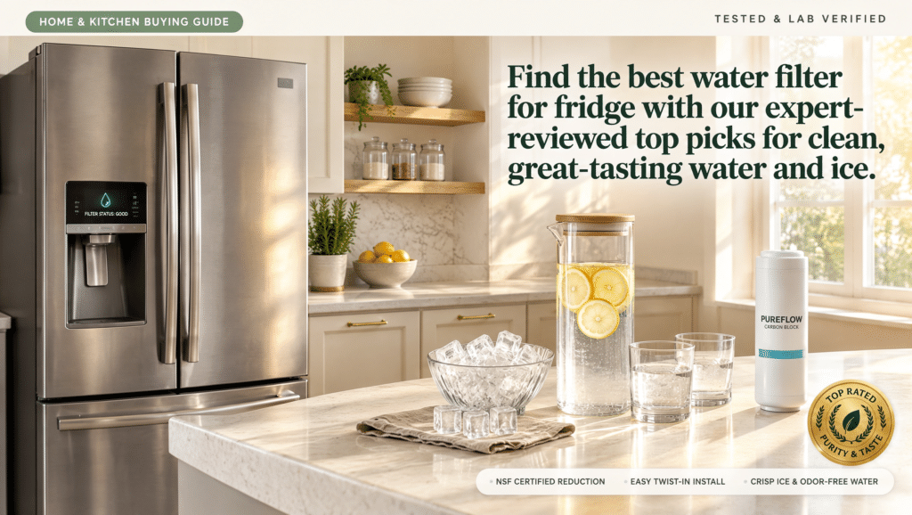 Find the best water filter for fridge with our expert-reviewed top picks for clean, great-tasting water and ice.