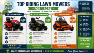 the best riding lawn mowers for 1 acre—top gas, electric & zero-turn picks with prices, features, pros, cons & ratings..